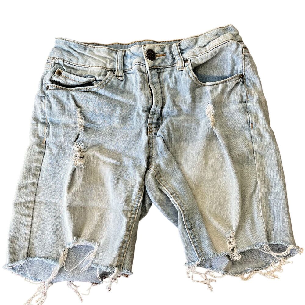 Refuge Shorts Women 2 Low Rise Distressed Stretch Denim Jeans  (W26 L7.5)